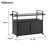 Outdoor Wicker Bar Cart with Wheels, Resin Rattan Beverage & Wine Cart with Glass Top for Patio, Backyard & Poolside-96069591
