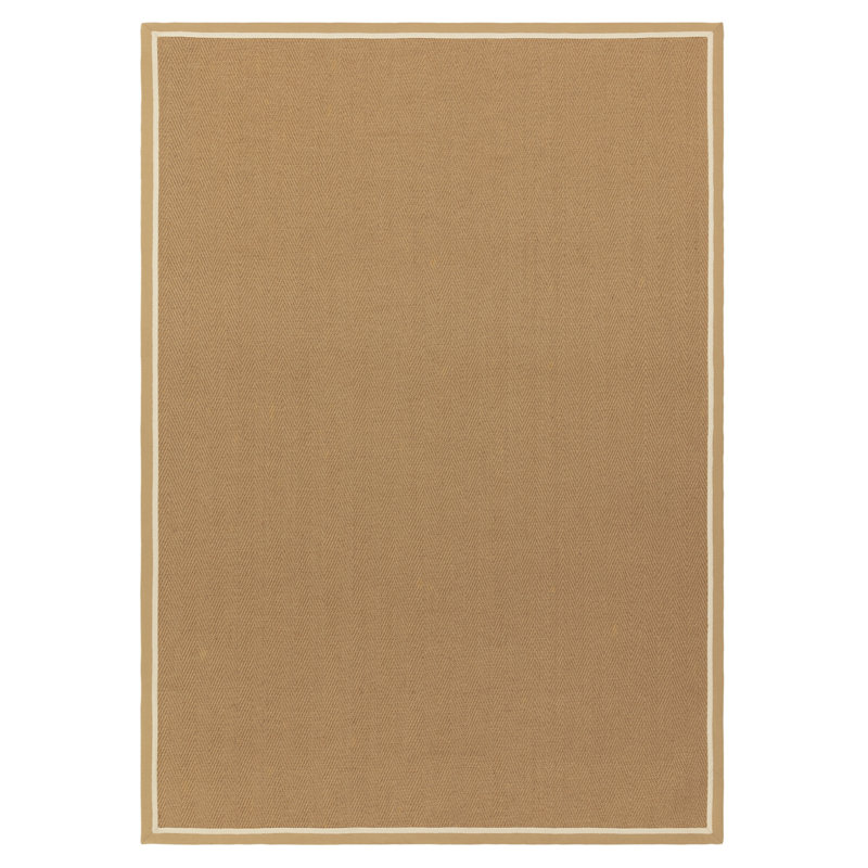 Rondle Herringbone Jute Area Rug, Rectangle 120 x 170 cm, Linen Cream