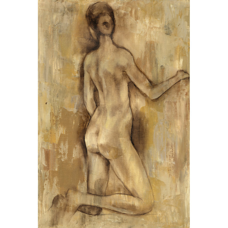 Nude Figure Study I - Wrapped Canvas Painting, 46cm H x 30cm W x 3.8cm D