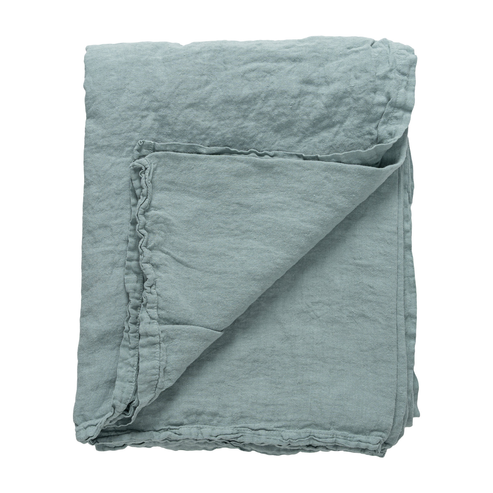 Maria Linen Tablecloth, 98.5" L x 69" D Rectangle, Mint Blue