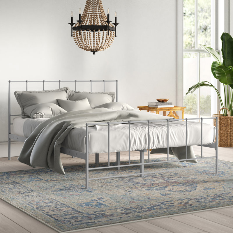 Lit plateforme de style maison de campagne Estate, Grand, Gris