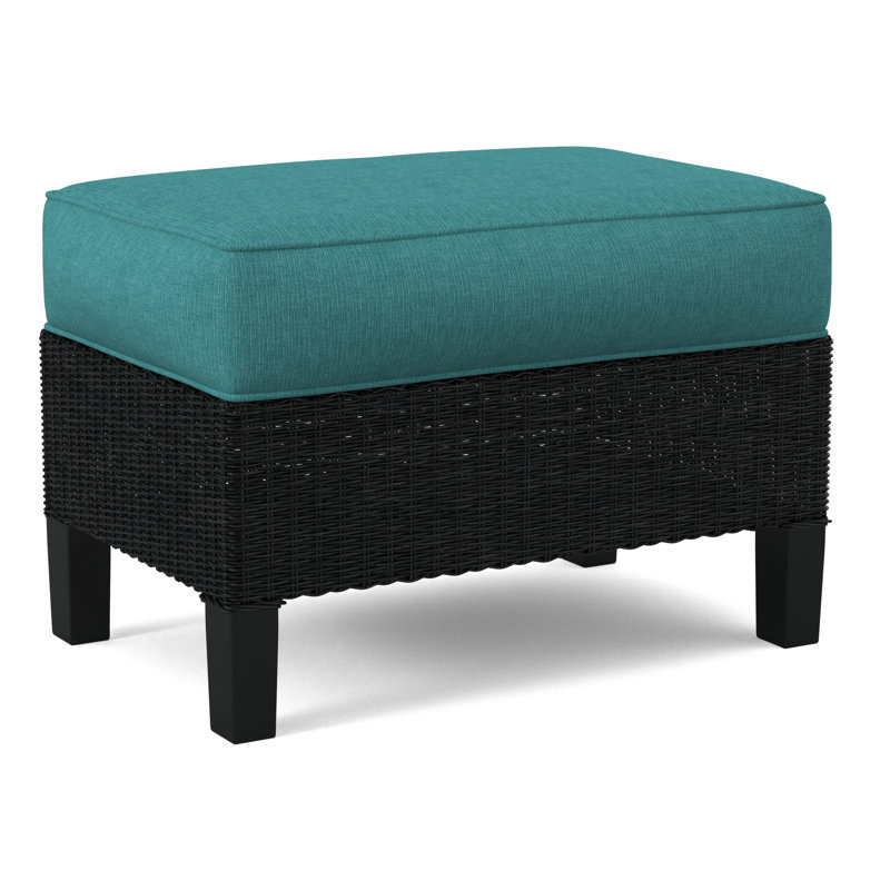 Gibraltar Ottoman, Black, White Performance Fabric; 0851-94