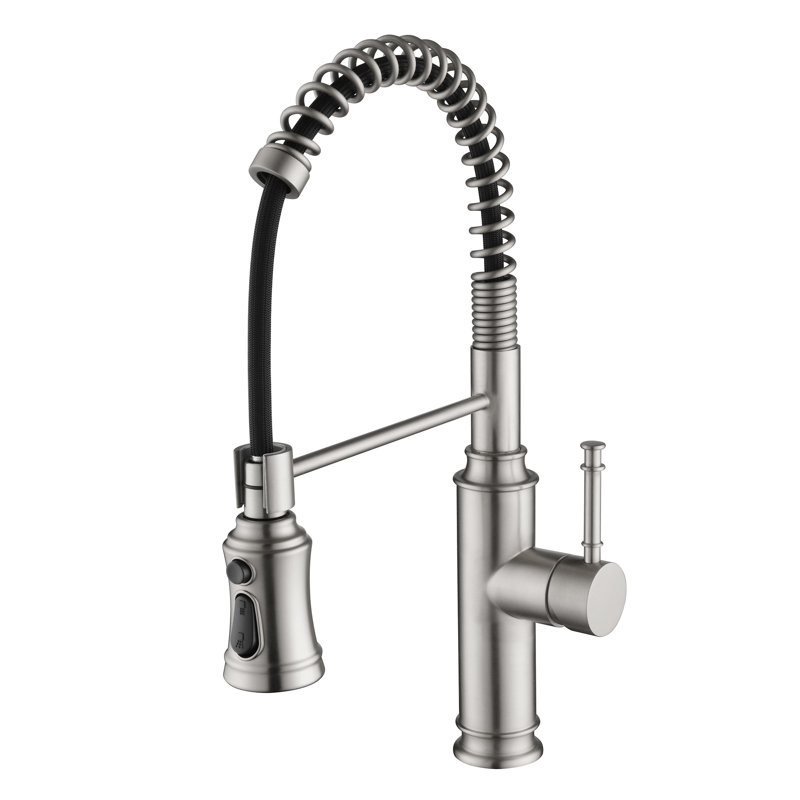 Robinet de cuisine rétractable Sumerain S6132P-XX-6133, Nickel brossé