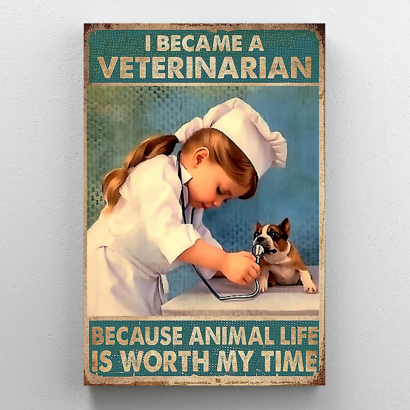 «I Became Aeter Veterinarian», impression sur toile, H 36 po x l 24 po x P 1,25 po
