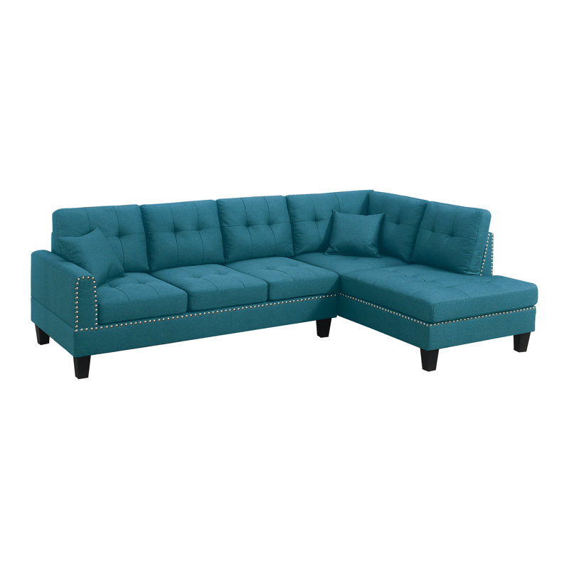2-Piece Sectional Set, Azure Fabric
