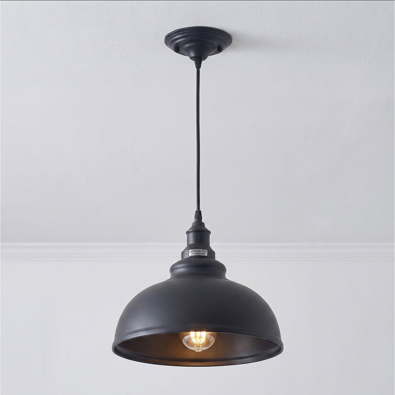 1 - Light Black Dome Pendant, No