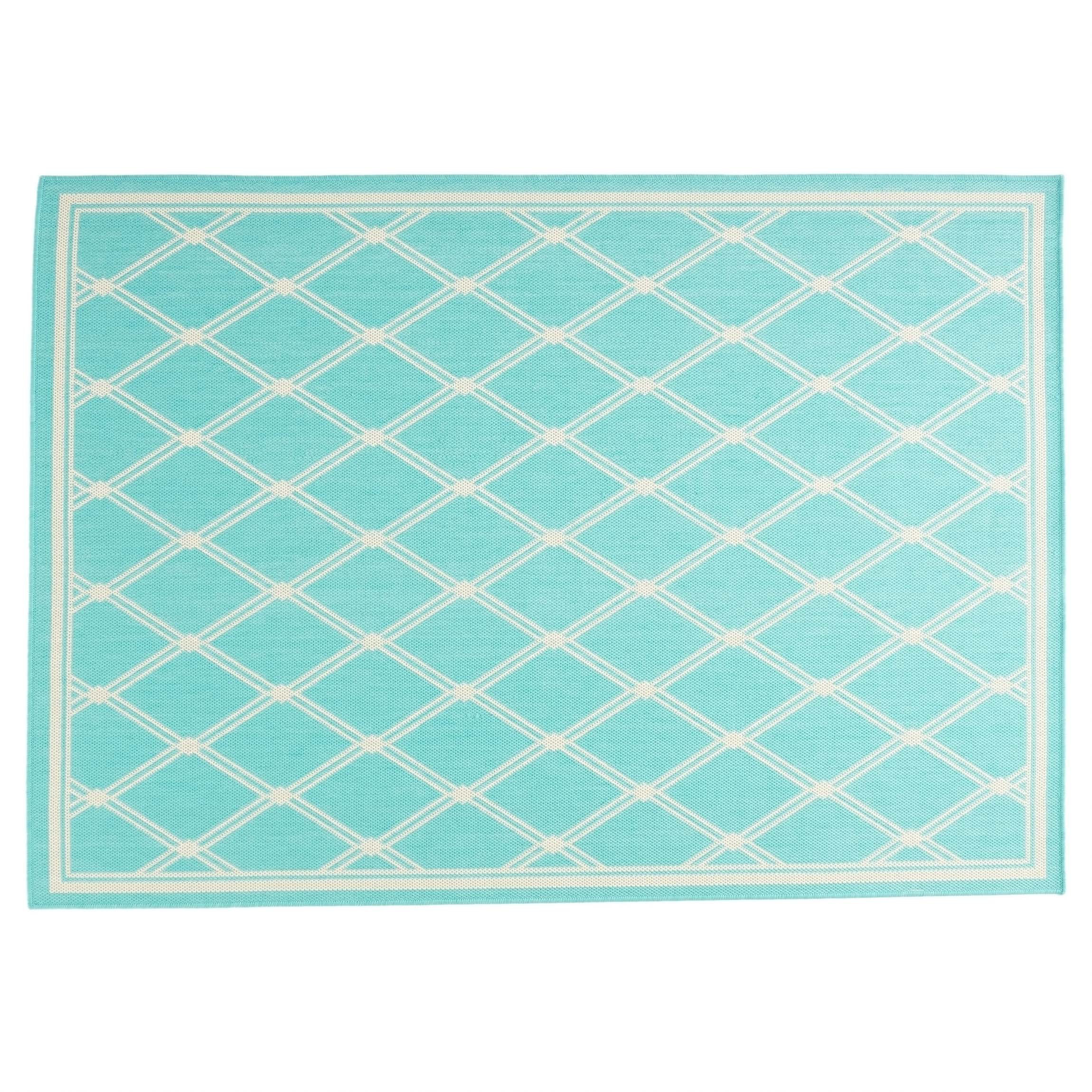 Latitude Run® Teal Rectangle Polypropylene Rug | Wayfair