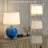 Stunning Vibrant Cobalt Blue Glass Table Lamp with Elegant Linen Shade, Adjustable 3-Way Switch, and Transitional Style for a Sophisticated Warm Ambiance
