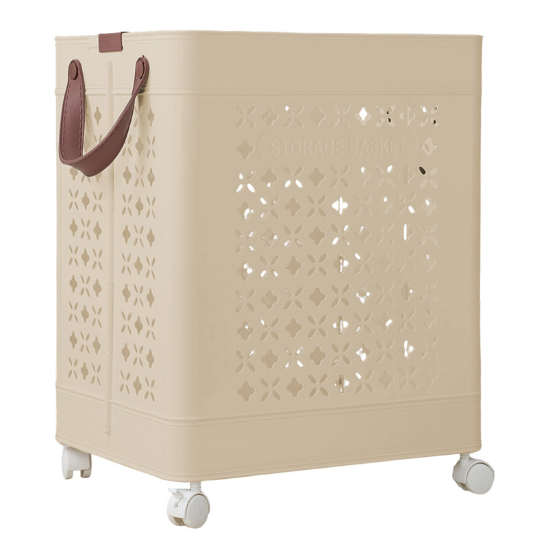 Plastic Laundry Basket, Cream