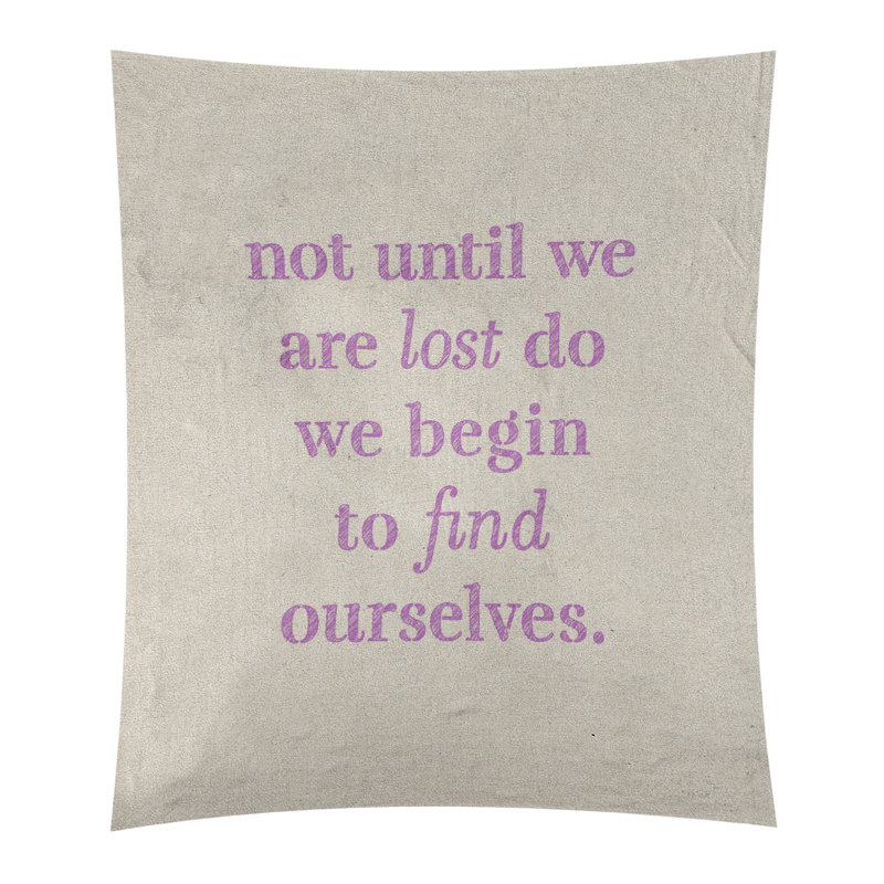 Tapisserie en polyester à la recherche de quote, Blanc / violet, H 104 po x l 88 po