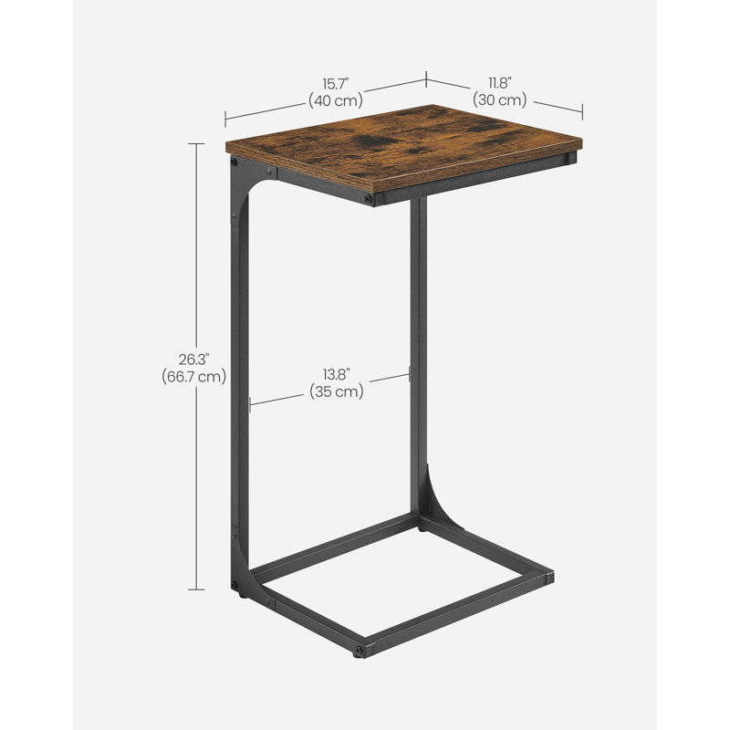 Aryell Pedestal End Table, Rustic Brown, Black