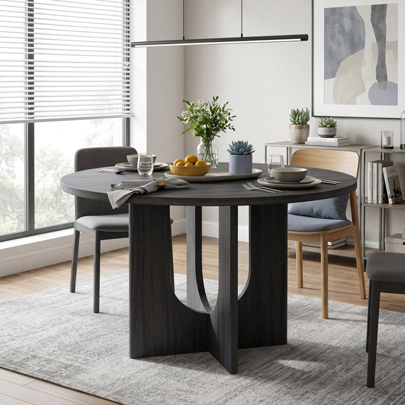 Table de salle à manger moderne Modern, Noir antique