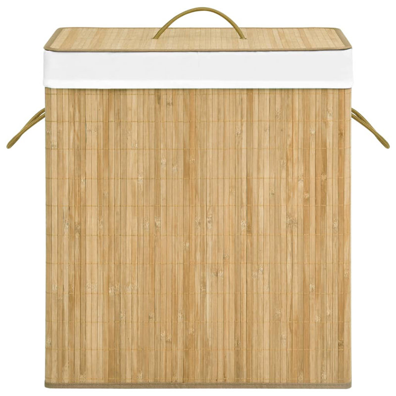 Panier à linge pliable Panier à linge Panier à linge sale en bambou, Brun pâle, Moyen (H 24,6 po x l 20,5 po x P 12,6 po)