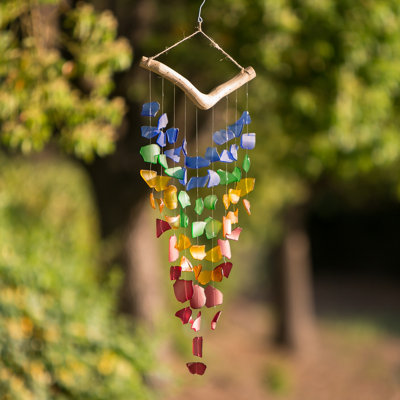 Sea Glass Butterfly Windchime - Rainbow