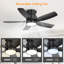 Ventilateurs de plafond encastrés de 42 pouces avec lumière DEL 22W et 5 pales de ventilateur en ABS télécommandées pour la chambre à coucher-156934630-156934631