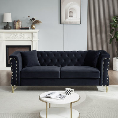 Kalaen 81.8'' Velvet Rolled Arms Chesterfield Sofa -  House of HamptonÂ®, EC2CEEFAAA9044228D1FDB49BFFCB995