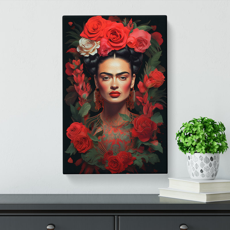 Frida Kahlo Digital - Wrapped Canvas, 60cm H x 40cm W x 3cm D