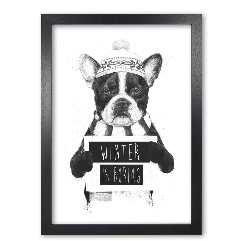 Winter is Boring 1 Piece Wall Art, 59.4 cm H x 42 cm W x 5 cm D, Black Grain