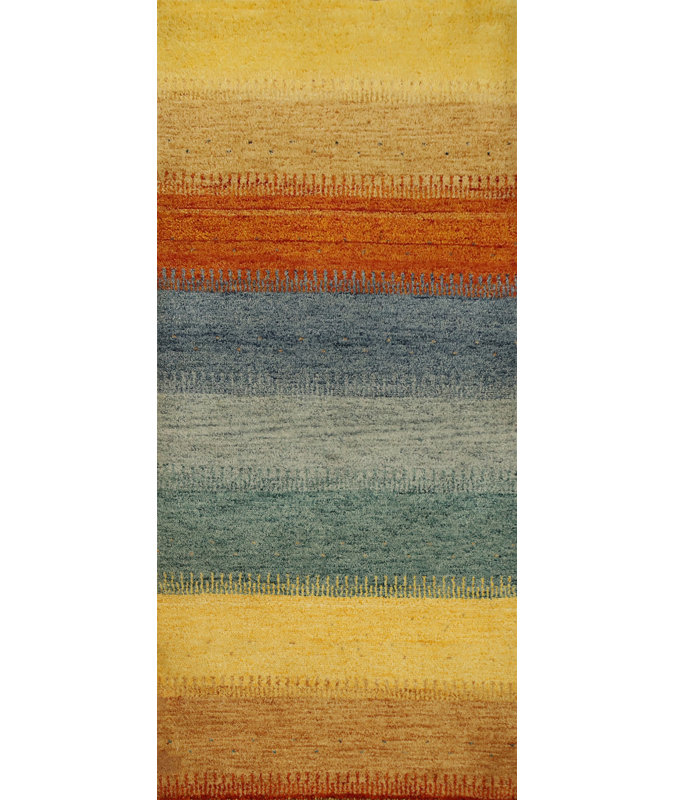 Tapis vibrant Gabbeh 3 x 6 pour espaces modernes