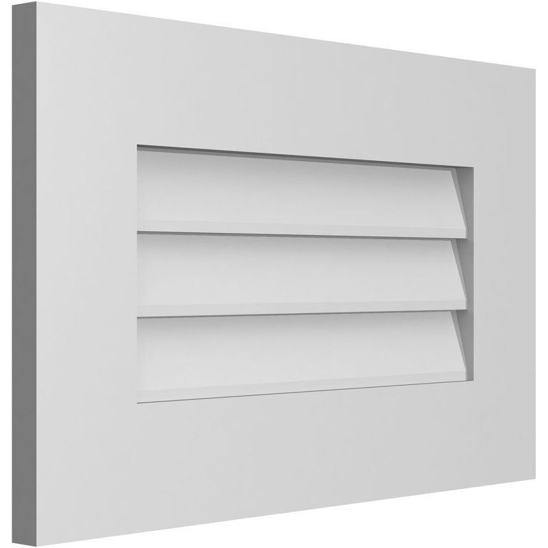 Vent à pignon rectangulaire en uréthane non-fonctionnel, H 14 po x l 22 po x P 1 po