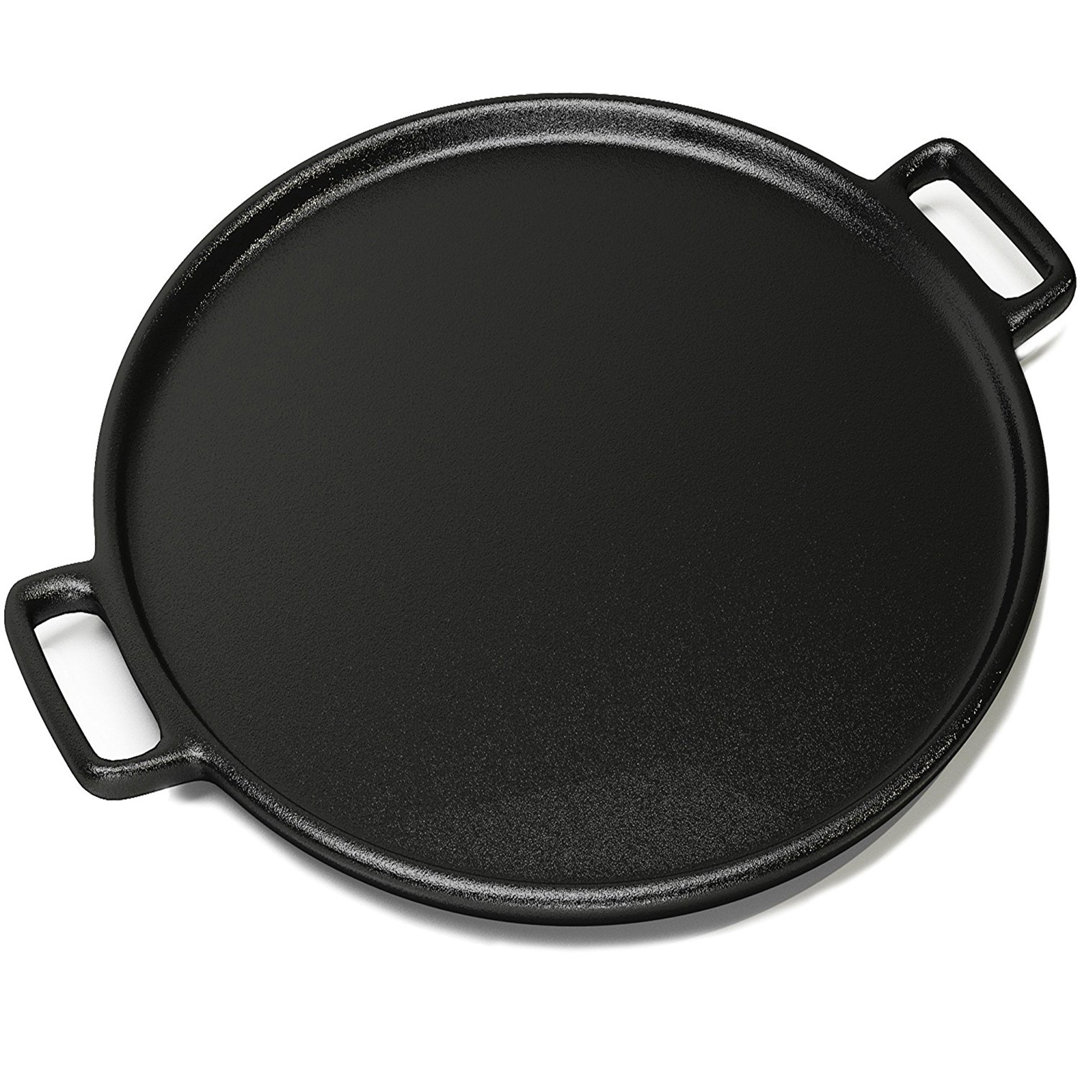 Cast Iron Pizza Pan - 14-Inch Baking Pan for Oven, Stovetop, Grill, or Campfires - Durable, Even-Heating, Versatile Cast Iron Griddle by Home-Complete Home-Complete