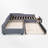 Upholstered L-Shape Double Twin Platform Beds With Trundle-114566692