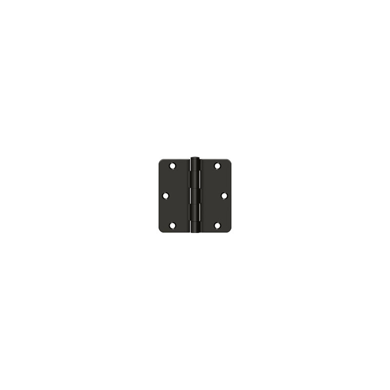 Deltana S35R4BK10B 3-1/2" Height x 1/4" Radius Plain Bearing Mortise Door Hinge Radius Corner Oil Rubbed Bronze Pair