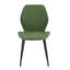 4 ensembles de chaises de salle à manger en polyuréthane vert olive rétro avec un coussin spacieux et confortable. Plusieurs couleurs disponibles, avec des pieds en métal noir et des pieds réglables, convenant à la salle à manger, au bureau et au bureau, etc.
