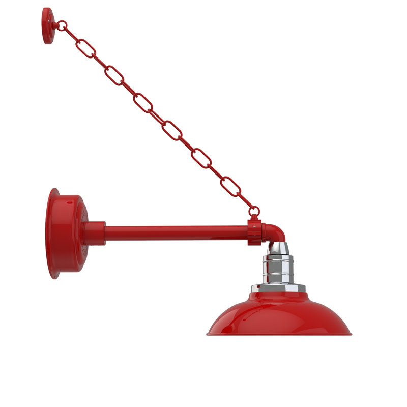 Luminaire de grange d’extérieur à del Ludwicka, H 12 po x l 10 po x P 22 po, Rouge cerise