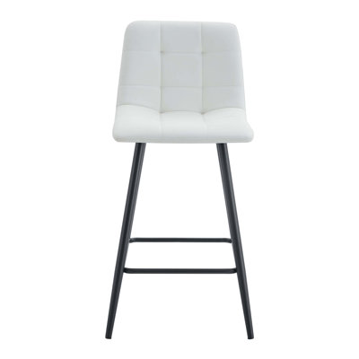 Ensemble de chaises de bar modernes en polyuréthane avec motif à carreaux et pieds en métal robustes, idéal pour divers espaces
