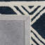 Tapis rayé ivoire / bleu en laine / coton touffeté à la main Brizendine-972651931
