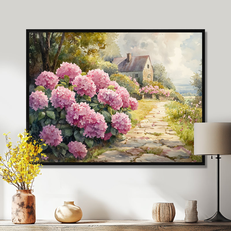 Dobromir - Floral Wall Art, Noir, noir, noir, noir, H 12 po x l 20 po, Impression encadrée flottante
