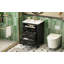 Ensemble de meuble-lavabo 24 po avec lavabo en céramique, ensemble de meuble-lavabo simple autoportant avec 3 tiroirs, armoire de rangement en bois massif-130575662