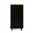30.98W X 17.79D 33.59H Kitchen Cart - Black Wood, 2 Drawers, 1 Door Modern Design With Lockable , Assembly Required Wood Contemporary Style, Functional Storage Rolling-1422072376