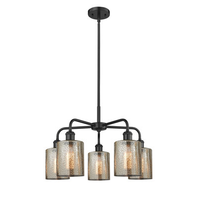 Dublin 5 - Light Steel Dimmable Drum Chandelier