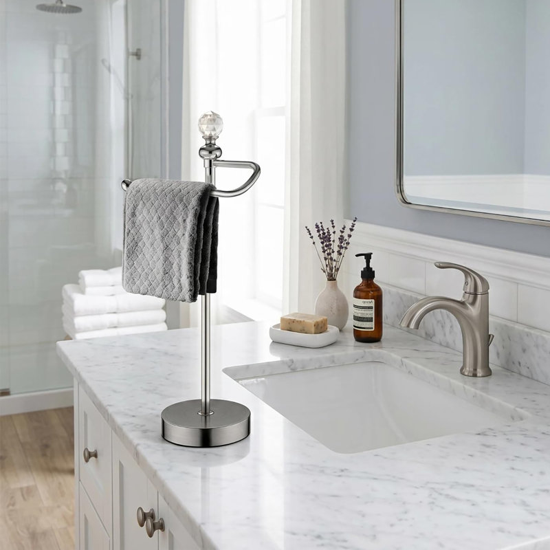 Porte-serviettes lourd 16,54 pouces pour cuisine, comptoir de salle de bain, Nickel brossé