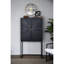 Armoire de 60 po de hauteur noire 31,5 x 16,5 - rangement fonctionnel avec base en fer élégante et deux portes pour plusieurs chambres à coucher, salon et chambre à coucher