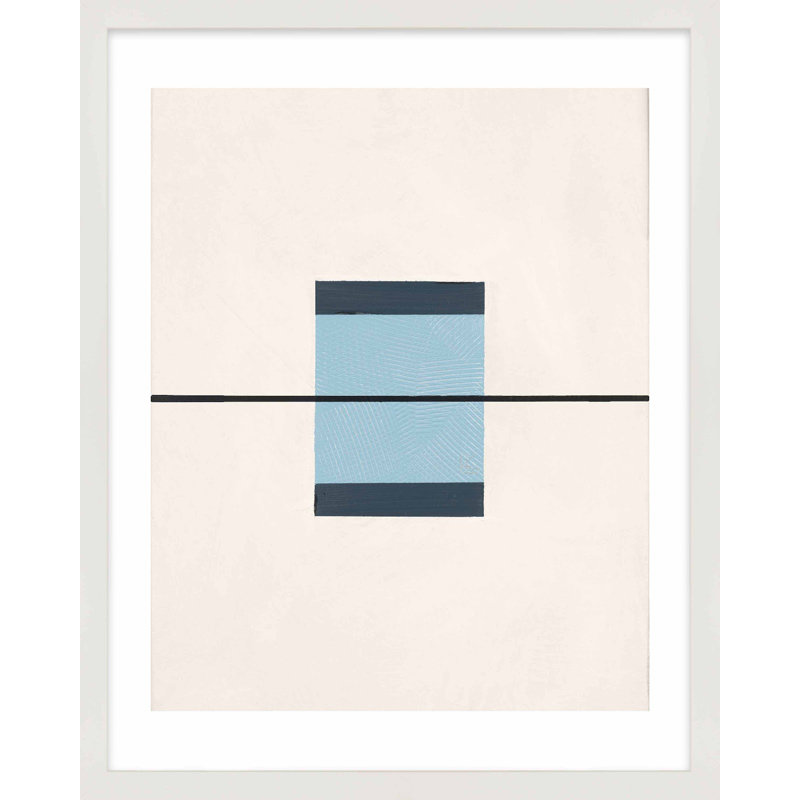 «Black and Blue 1» par Robert Kamnatnik - Art mural encadré, H 20 po x l 16 po x P 1,25 po, Blanc