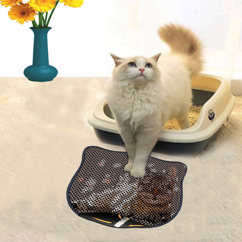 Durable Cat Litter Mat, 15.7 x 19.7 inches | 50% PVC / 50% Polyester, Machine Washable & Vacuum Friendly | Perfect for Easy Cleanup, Non-Slip Design to Keep Your Home Clean & Fresh, Ideal for Pet Owners
