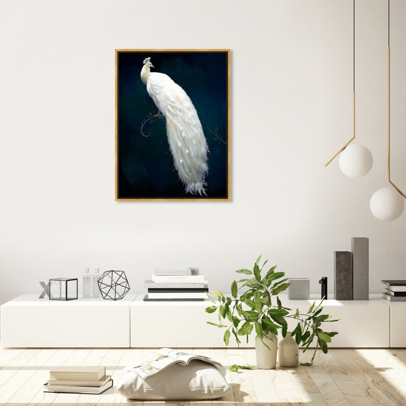 " Dressed In Feathers ", Picture Framed Canvas, 30" H x 20" W, Gold