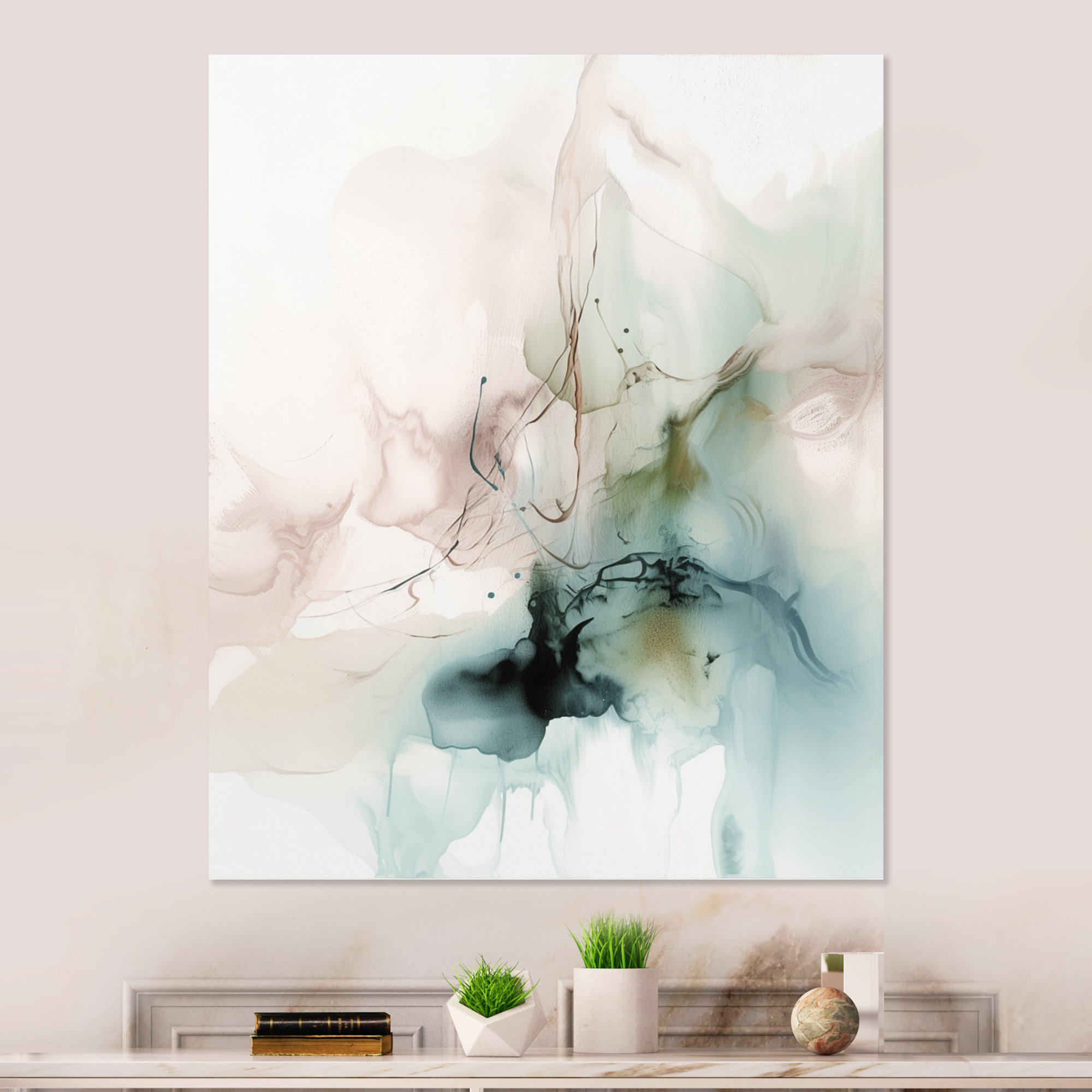 Ivy Bronx Green and Cream Essence of Modernity III - Unframed Graphic ...