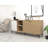 Stylish Oak & White Console Table, 70.9 x 31.5 x 17.7 inches | 100% Melamine Coated Chipboard, Plastic Legs | Multiple Shelves, Wall-Mountable Design, Perfect for Living Room, Hallway, or Entryway Decor-106861086