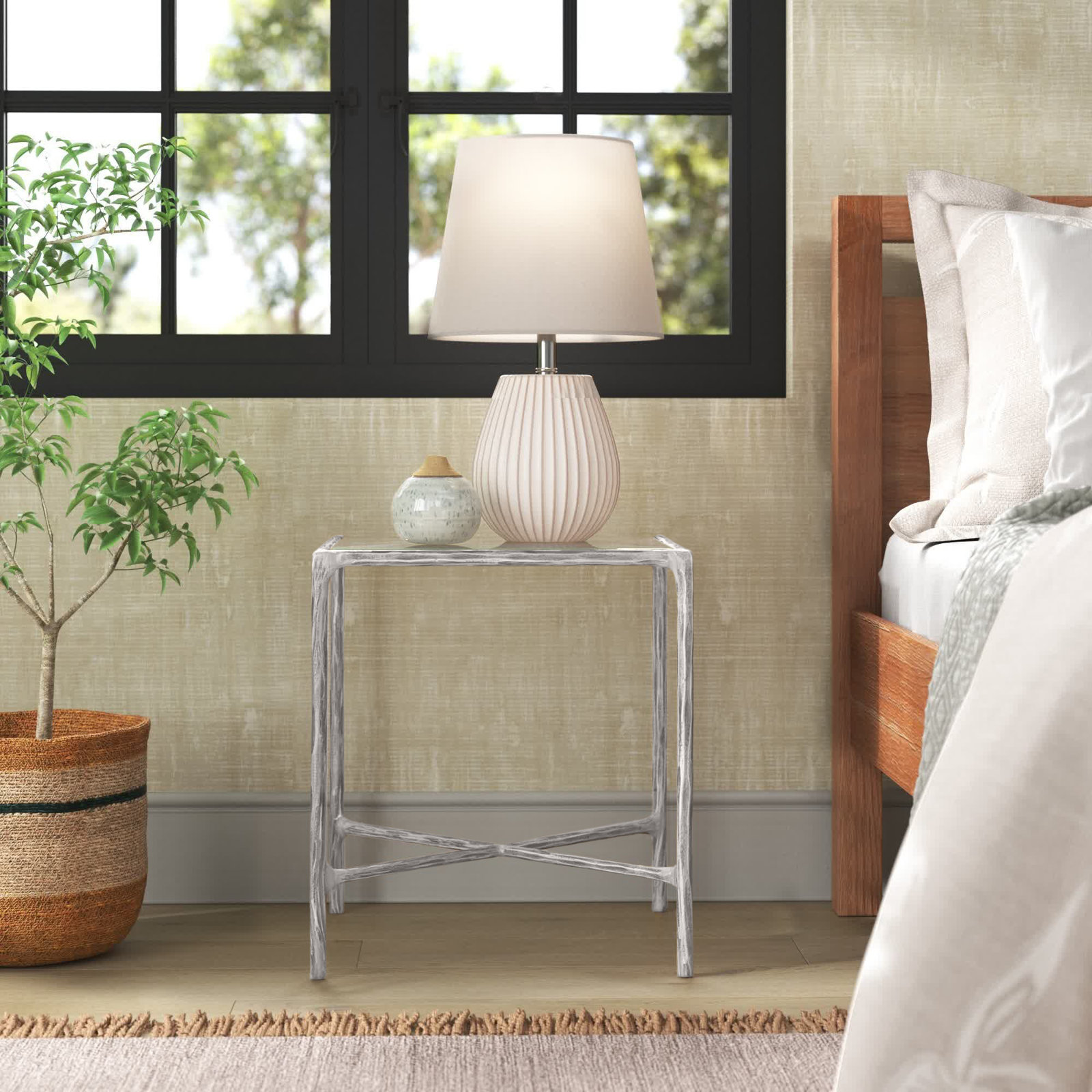 Evelynn End Table, Brass, Clear