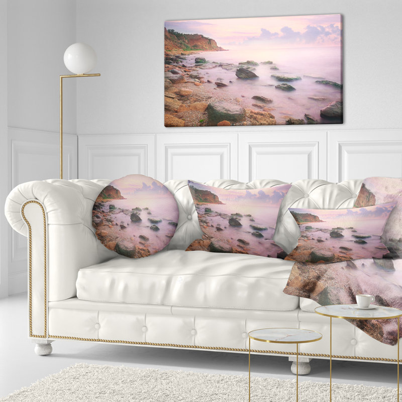 Coussin décoratif coloré Sunset over the Sea - Sea & Shore, Rectangle, 12 po x 20 po