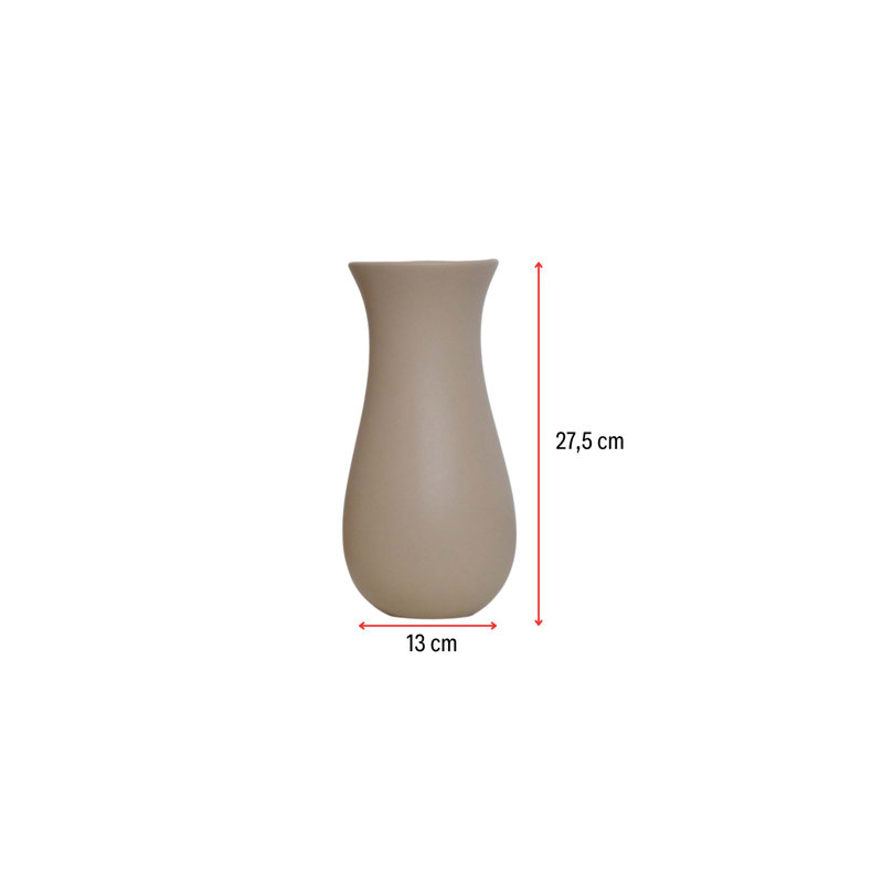 Elegant Ceramic Vase, 5.1 x 5.1 x 10.8 inches | 100% Ceramic, Beige Color | Perfect for Home Decor & Floral Arrangements, Stylish Accent for Living Room or Office, Durable & Easy to Clean