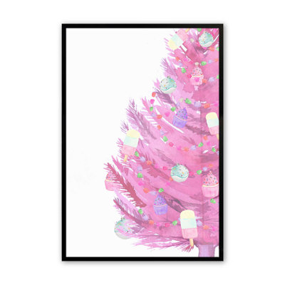 Reproduction d'arbre de Noël rose ludique