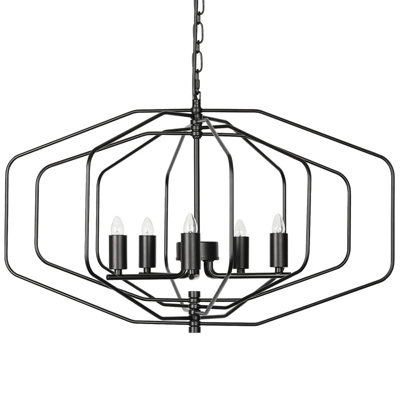 Lampe suspendue pliable en métal noir