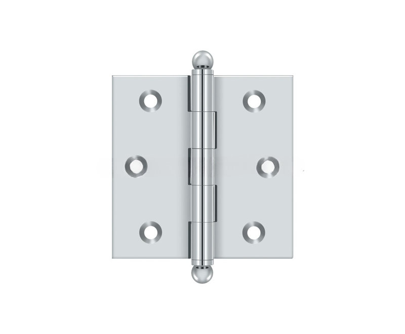 Charnière 2 1/2 po x 2 1/2 po Deltana CH2525U26 avec embouts sphériques en chrome poli, Chrome poli
