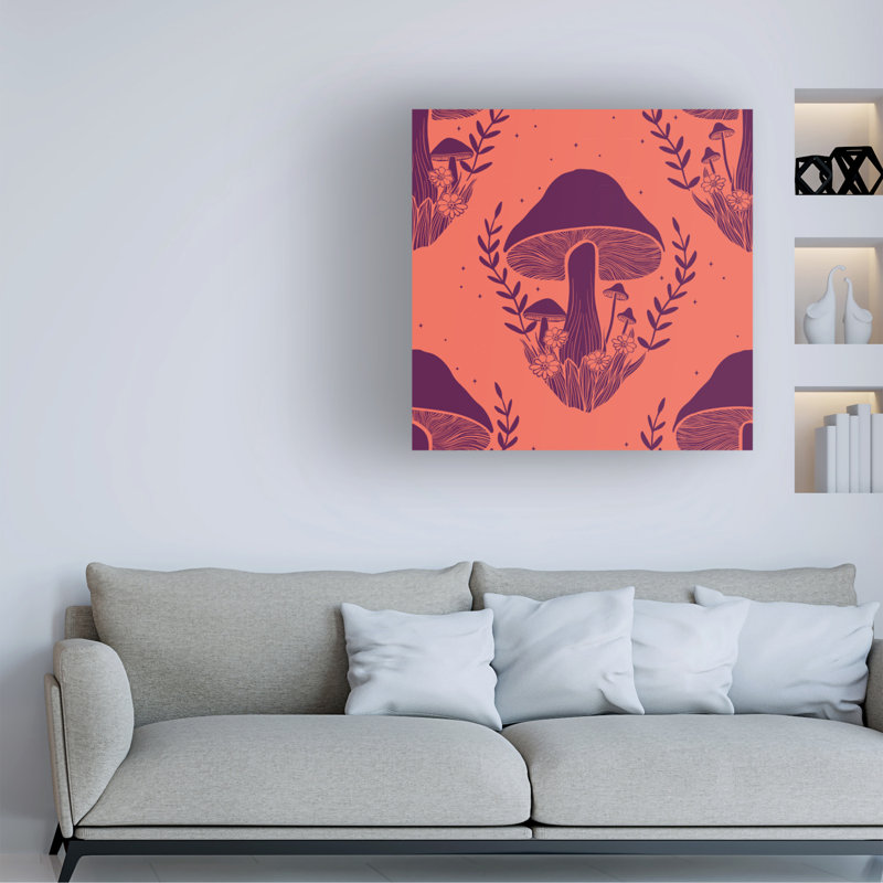 Art sur toile orange, Rachel Hallquist, H 18 po x l 18 po