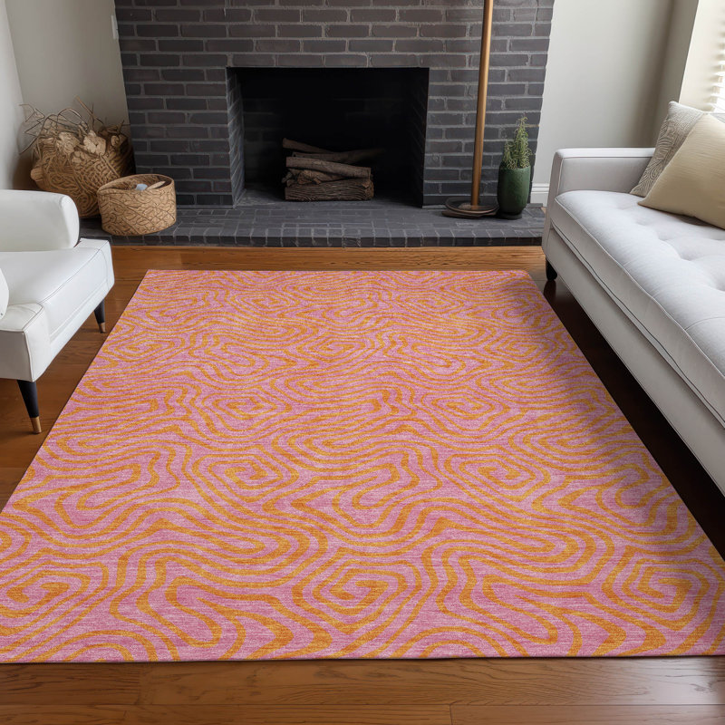  Machine Washable Indoor/Outdoor Chayden ACN1031 Brown Rug, Rectangle 9' x 12'
